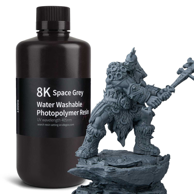 ELEGOO Water-washable Resin 8K Space Grey, 1 kg